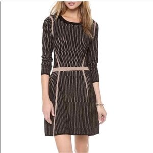 Club Monaco Black and Tan Knit Dress